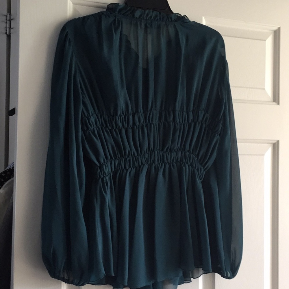 Heed Ruffle Teal Color Blouse - image 2